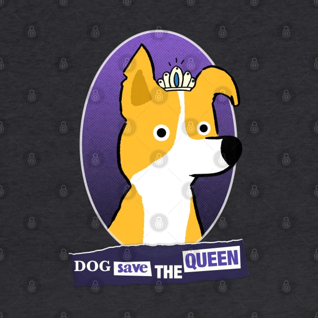 Dog save the Queen - Retro Punk halftone style by MiaouStudio